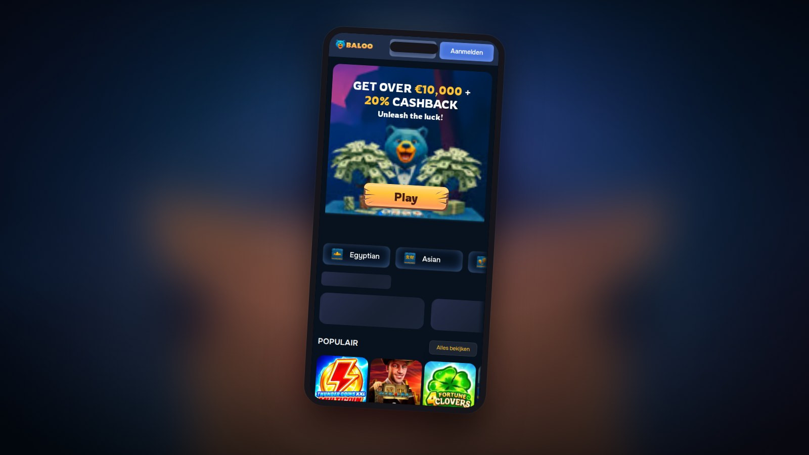 Spelen in de mobiele browser en de Baloo app